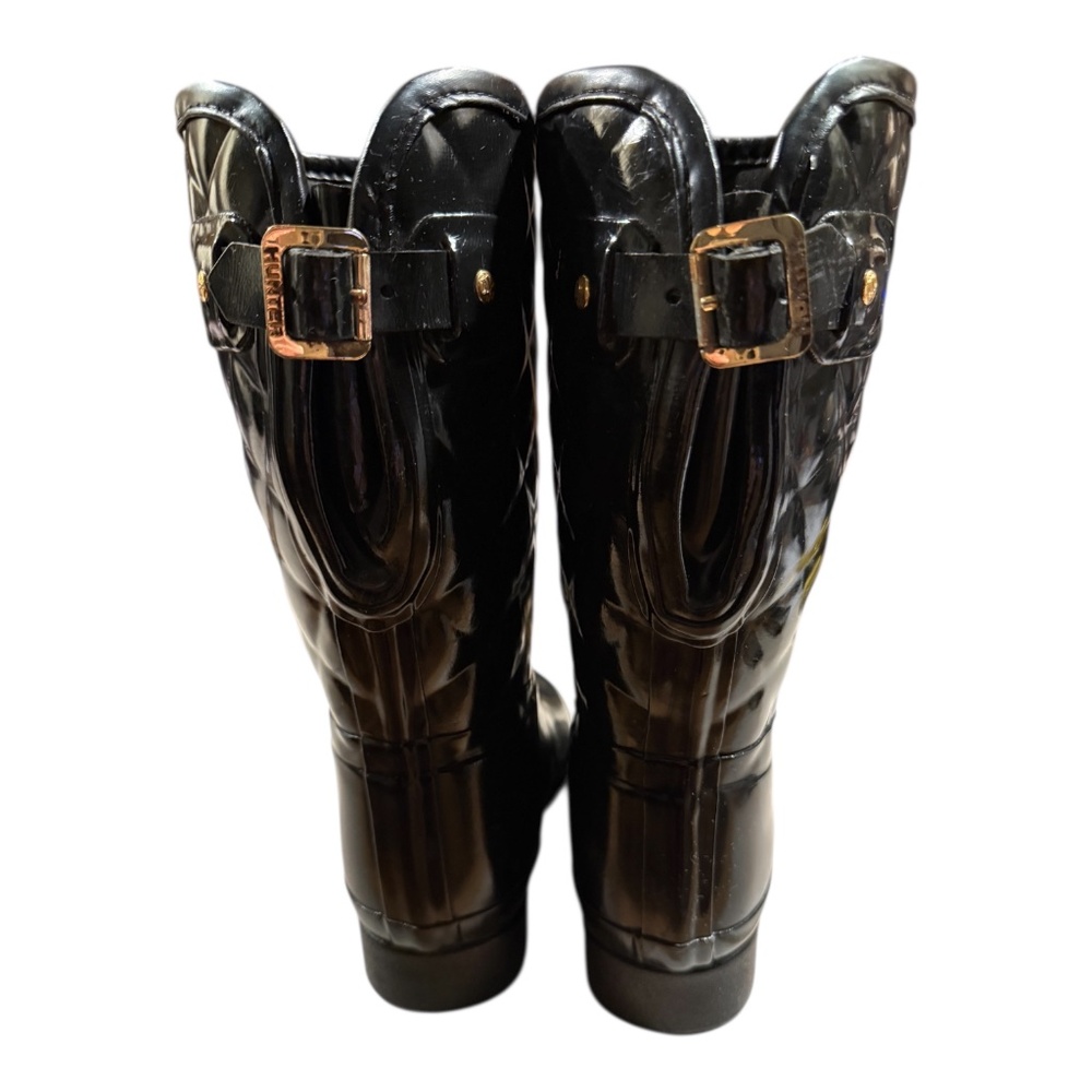 HUNTER Black Diamond Pattern Boots 6 - Picture 3 of 6
